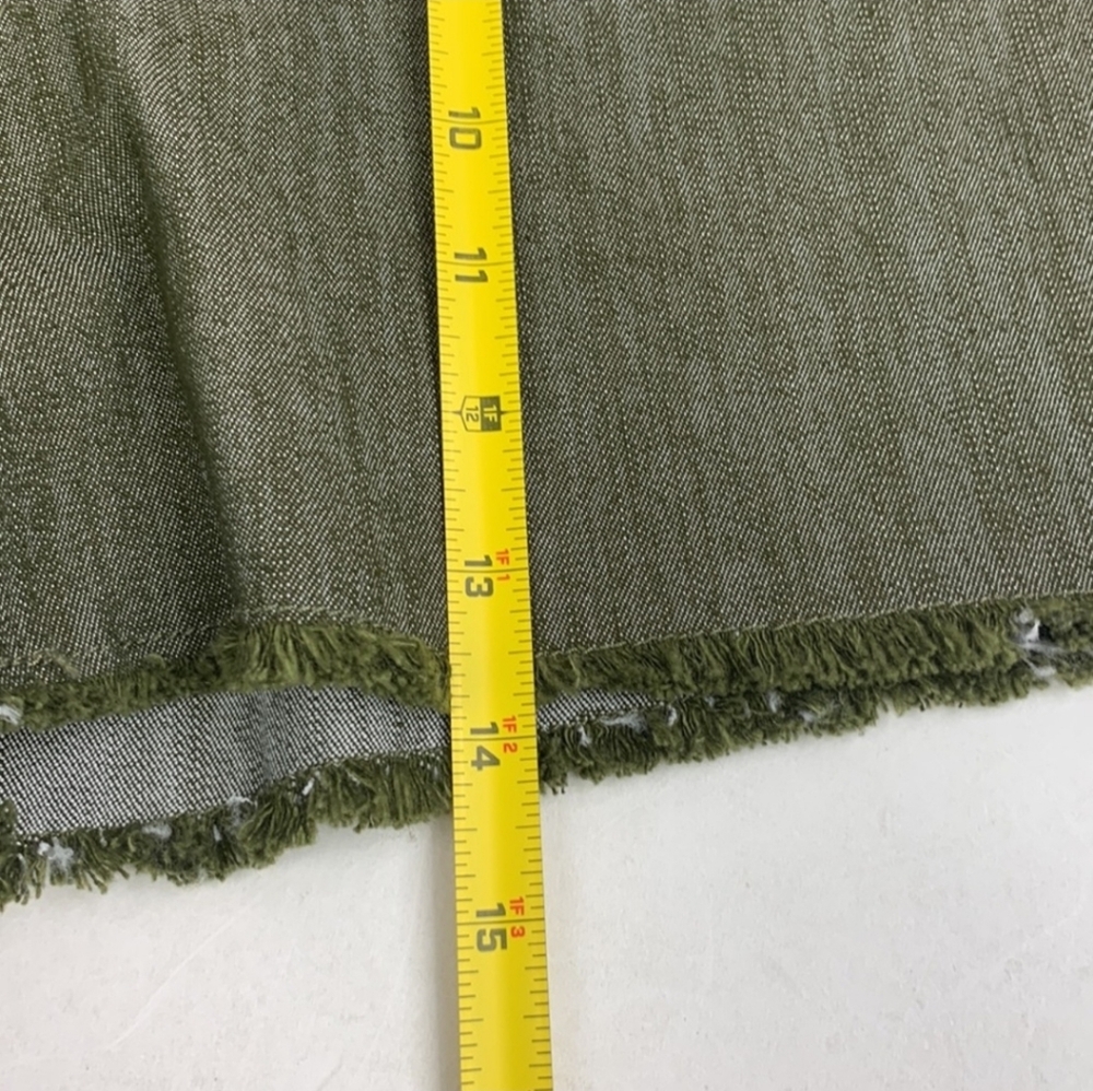 Frye Heritage Olive Green Shorts Raw Hem - Picture 8 of 9